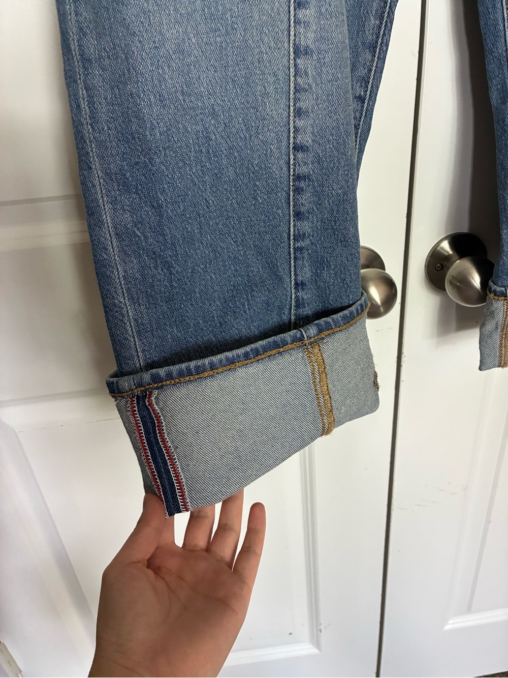 Torrid Blue High-Rise Straight Cuffed Jean Working Pockets size 22 Short NWT - Picture 12 of 15
